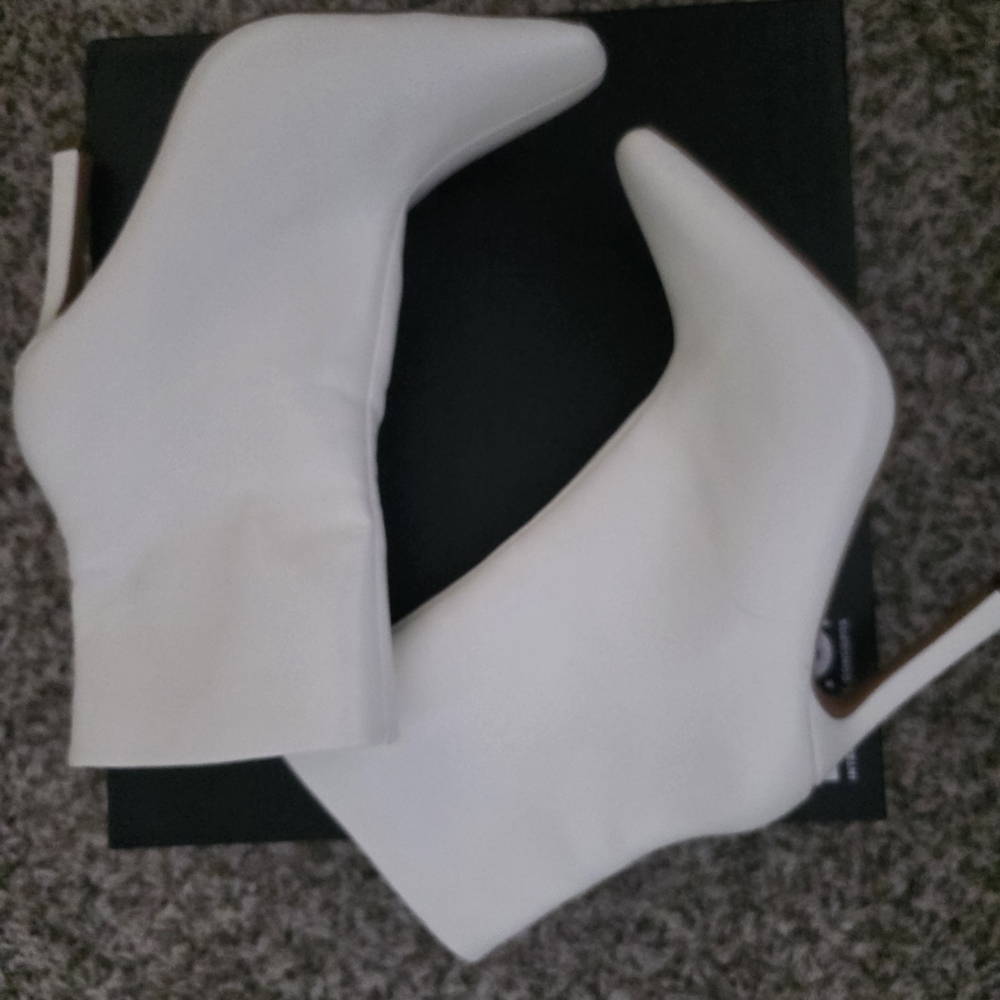 MACYS Cream Ankle Booties